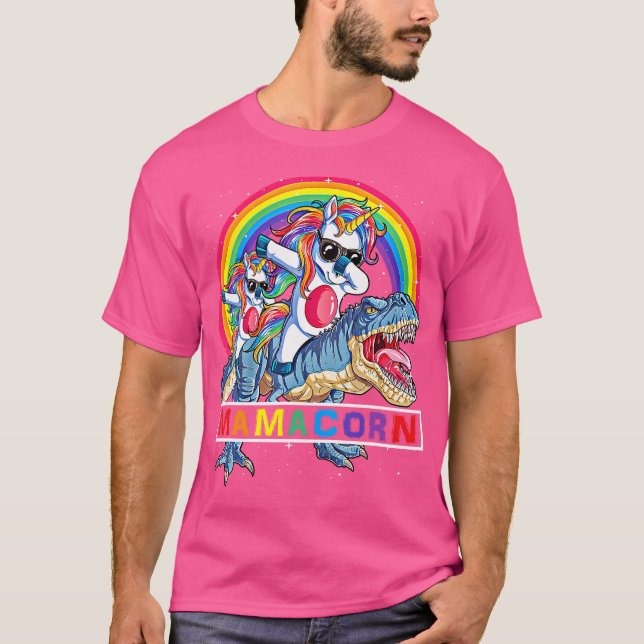 Camiseta Dabbing Mamacorn Unicorn Mamá Dinosaur Moda Arcoir (Anverso)