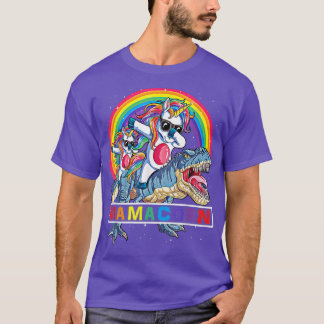 Camiseta Dabbing Mamacorn Unicorn Mom Dinosaur Rainbow Moth