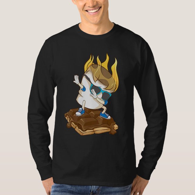 Camiseta Dabbing Marshmallow huele Guay Camping Dance (Anverso)