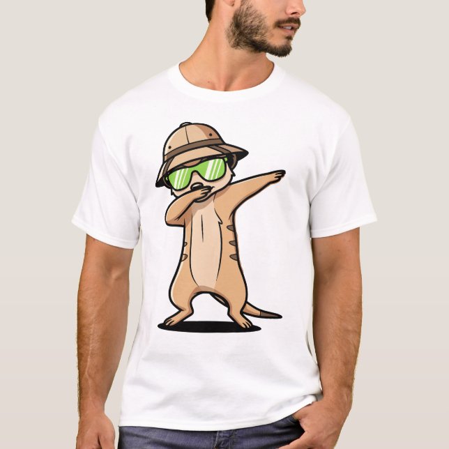 Camiseta Dabbing Meerkat Funny Cute Dab Dance (Anverso)