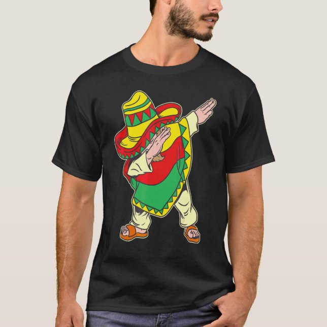 Camiseta Dabbing Mexican Poncho Cinco De Mayo (Anverso)