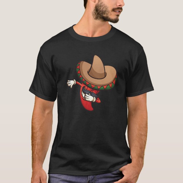 Camiseta Dabbing Mexican Poncho Cinco De Mayo Funny Fiesta (Anverso)
