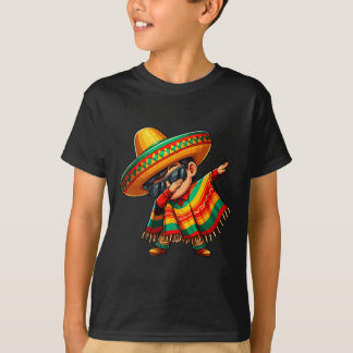 Camiseta Dabbing Mexican Poncho Cinco De Mayo Sombrero Boys