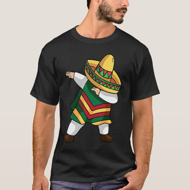 Camiseta Dabbing mexicano Poncho Cinco De Mayo (Anverso)