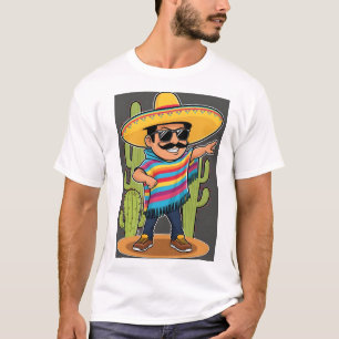 Camiseta Dabbing mexicano Poncho Cinco de Mayo Hombres Somb