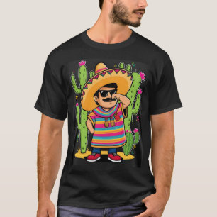 Camiseta Dabbing mexicano Poncho Cinco de Mayo Hombres Somb