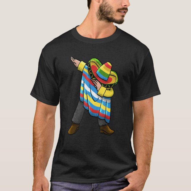 Camiseta Dabbing mexicano Poncho Sombrero Fiesta México Adu (Anverso)
