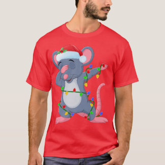 Camiseta Dabbing Mouse Xmas ilumina Funny Santa Mouse Chris