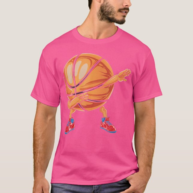 Camiseta Dabbing Naranja de baloncesto Sport Player Diversi (Anverso)