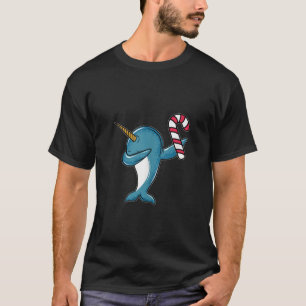 Camiseta Dabbing Narwhal Unicorn Candy Cane Dance