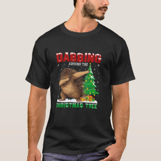 Camiseta Dabbing on the Christmas Tree Echidna Xmas Cos