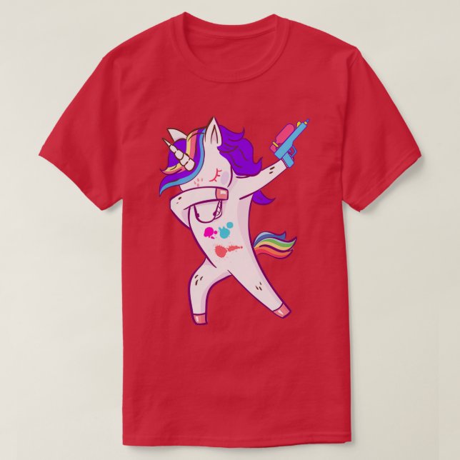 Camiseta Dabbing Paintball Funny Unicorn (Diseño del anverso)