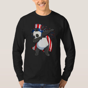Camiseta Dabbing Panda Bear Con Tío Sam Gorra Bandera Estad