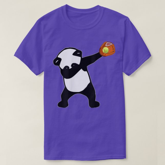 Camiseta Dabbing Panda Bear Softball Baseball Glove Sport  (Diseño del anverso)