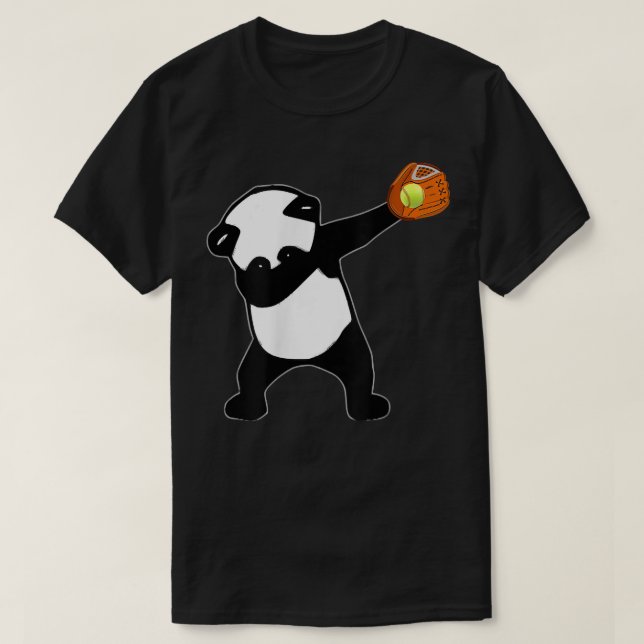 Camiseta Dabbing Panda Bear Softbol Baseball Glove Sport (Diseño del anverso)