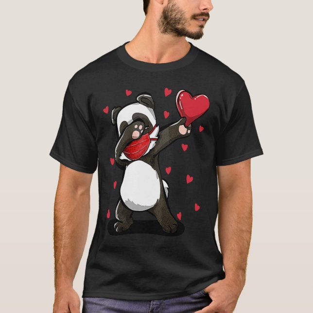 Camiseta Dabbing Panda lleva puesto regalos de máscara para (Anverso)