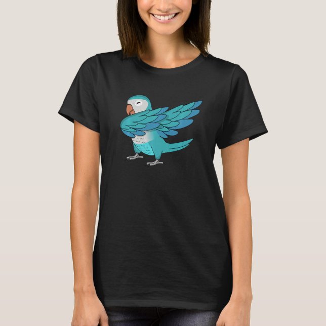 Camiseta Dabbing Parrot I Blue Monk Parakeet Quaker (Anverso)