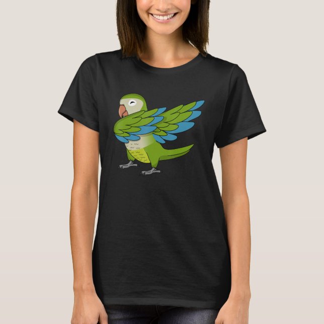 Camiseta Dabbing Parrot I Green Monk Parakeet Quaker (Anverso)