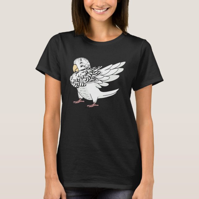 Camiseta Dabbing Parrot I White Budgerigar (Anverso)