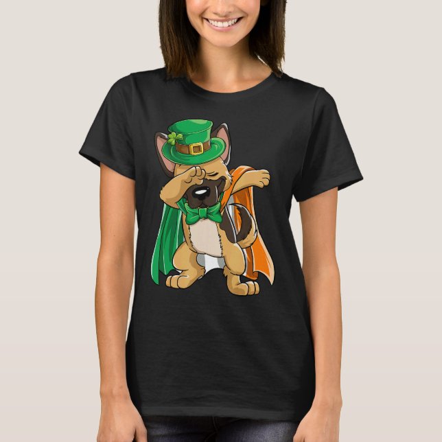Camiseta Dabbing Pastores Alemanes Leprechaun St Patricks D (Anverso)