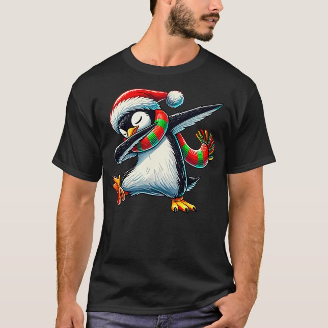 Camiseta Dabbing Penguin Christmas Holiday Kids Xmas St. Ni (Anverso)