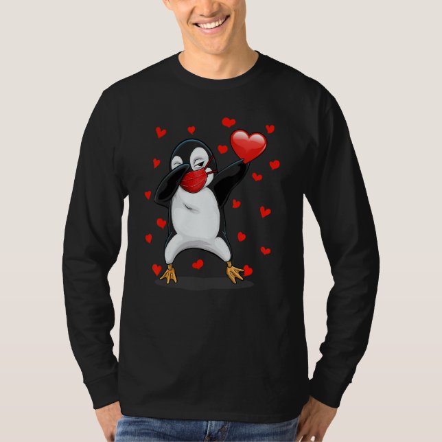 Camiseta Dabbing Penguin Face Mask Dab Dance Funny Valentin (Anverso)