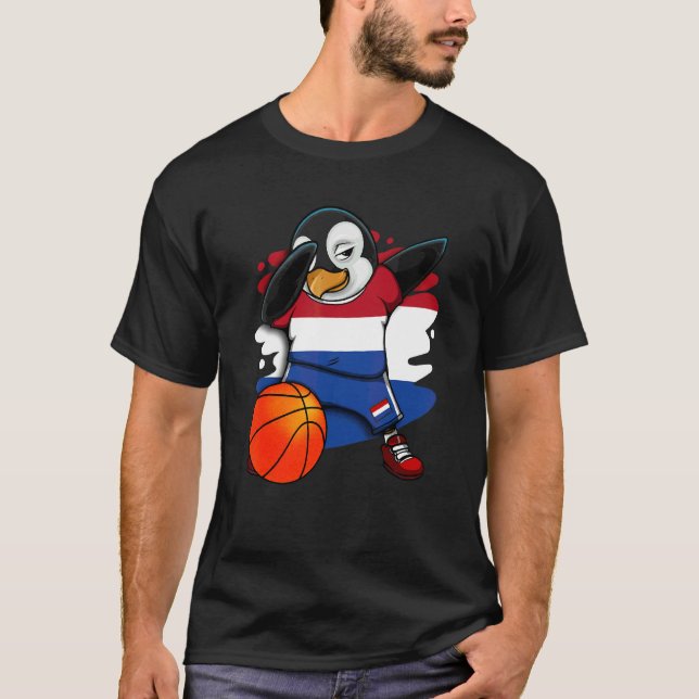 Camiseta Dabbing Penguin Países Bajos Ventilador de Balonce (Anverso)