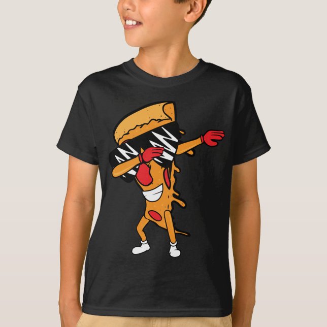 Camiseta Dabbing Pepperoni Pizza Slice bailando (Anverso)