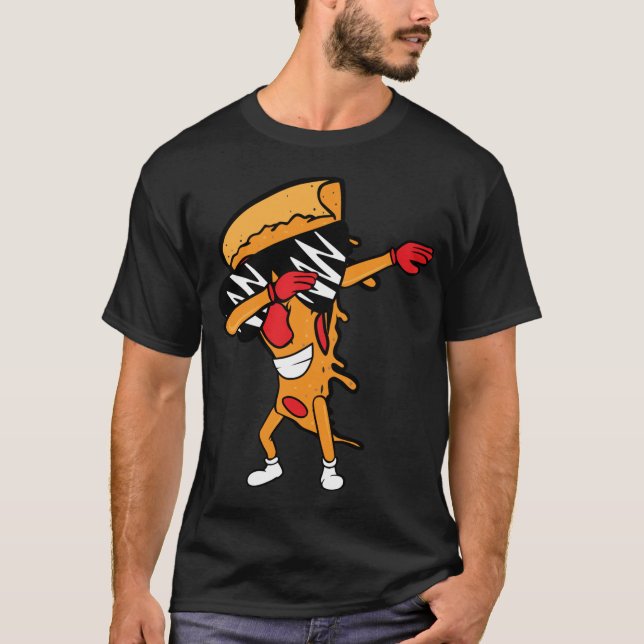 Camiseta Dabbing Pepperoni Pizza Slice bailando (Anverso)