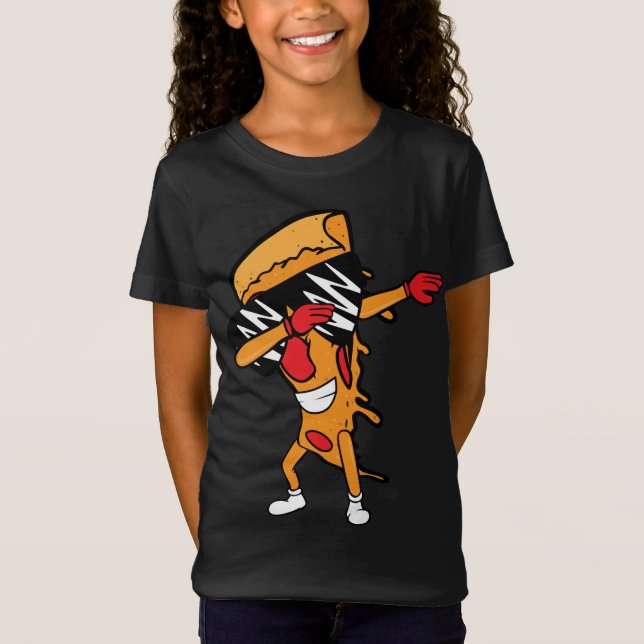 Camiseta Dabbing Pepperoni Pizza Slice bailando (Anverso)