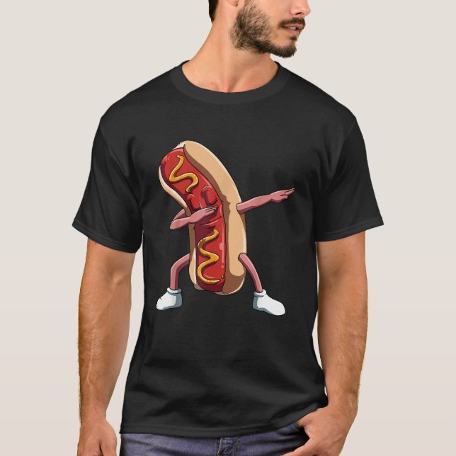 Camiseta Dabbing Perro caliente Dab Perro caliente Amantes  (Anverso)