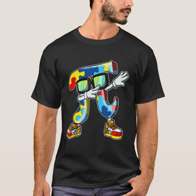 Camiseta Dabbing Pi 3 14 Puzzle Autism Awareness For Men Wo (Anverso)