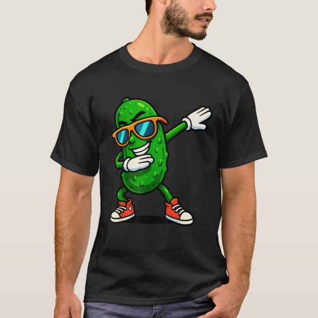Camiseta Dabbing Pickle Dancing Cucumber Funny Pickle Lover (Anverso)