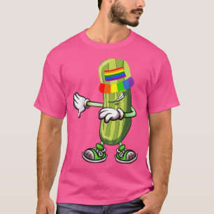 Camiseta Dabbing Pickles Cucumber Gracioso Cucumber Rainbow