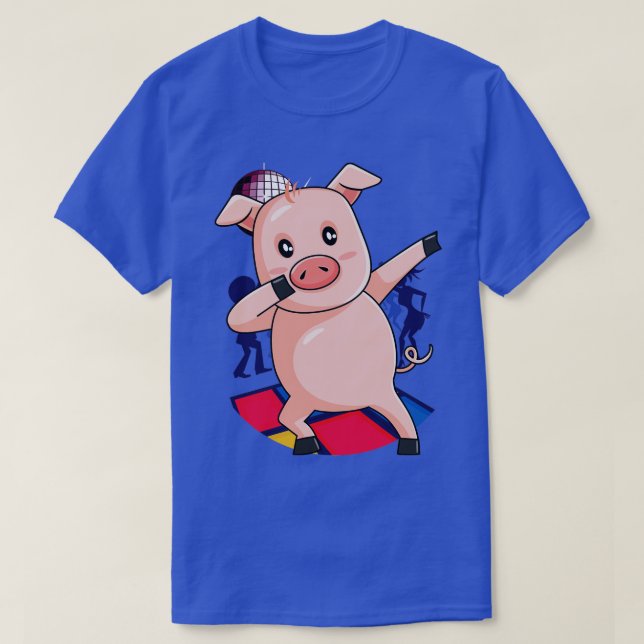 Camiseta Dabbing Pig Dancing Farm Animal Pink Piglet (3) (Diseño del anverso)