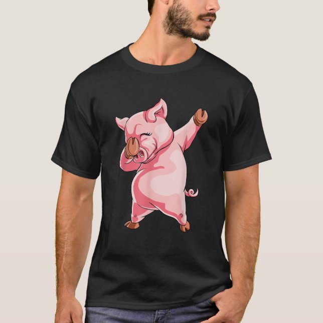 Camiseta Dabbing Pig T Shirt Dab Gift Dance Funny Dance Pig (Anverso)