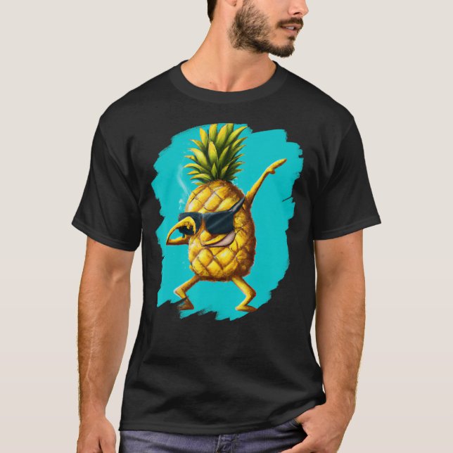 Camiseta Dabbing Pineapple Aloha Sunglass Beach Dance Haw (Anverso)