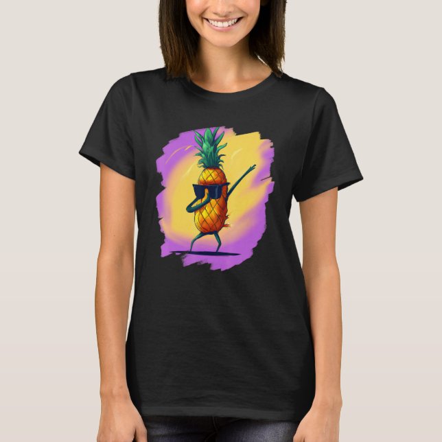 Camiseta Dabbing Pineapple Aloha Sunglass Beach Dance Haw (Anverso)