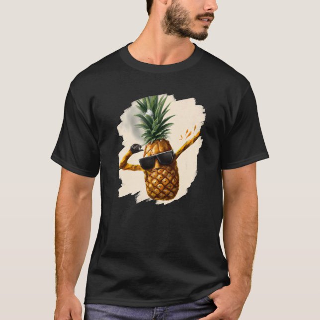Camiseta Dabbing Pineapple Aloha Sunglass Beach Dance Haw (Anverso)