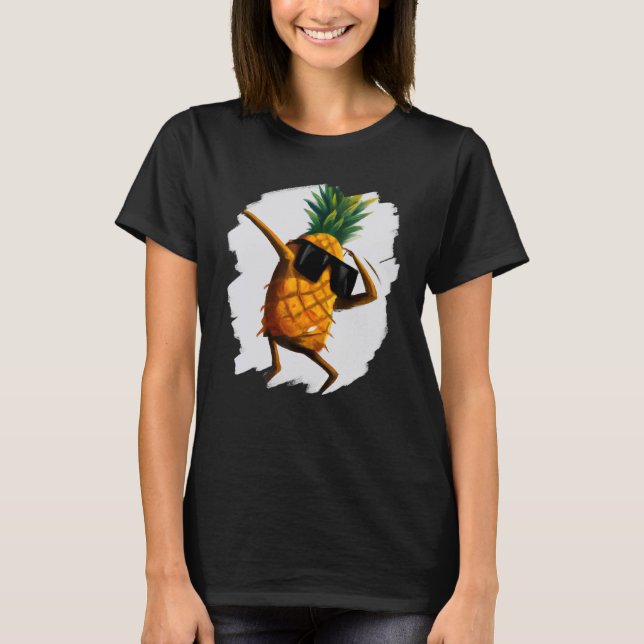 Camiseta Dabbing Pineapple Aloha Sunglass Beach Dance Haw (Anverso)
