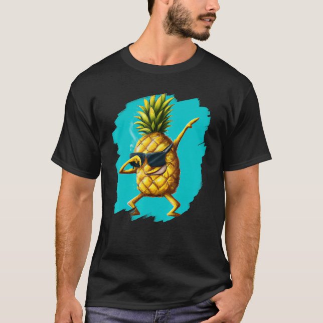 Camiseta Dabbing Pineapple Aloha Sunglass Beach Dance Haw (Anverso)