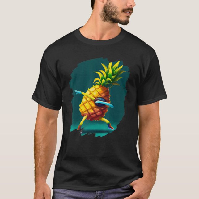 Camiseta Dabbing Pineapple Aloha Sunglass Beach Dance Haw (Anverso)