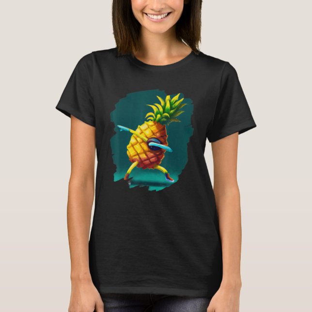 Camiseta Dabbing Pineapple Aloha Sunglasses Beach Dance Haw (Anverso)