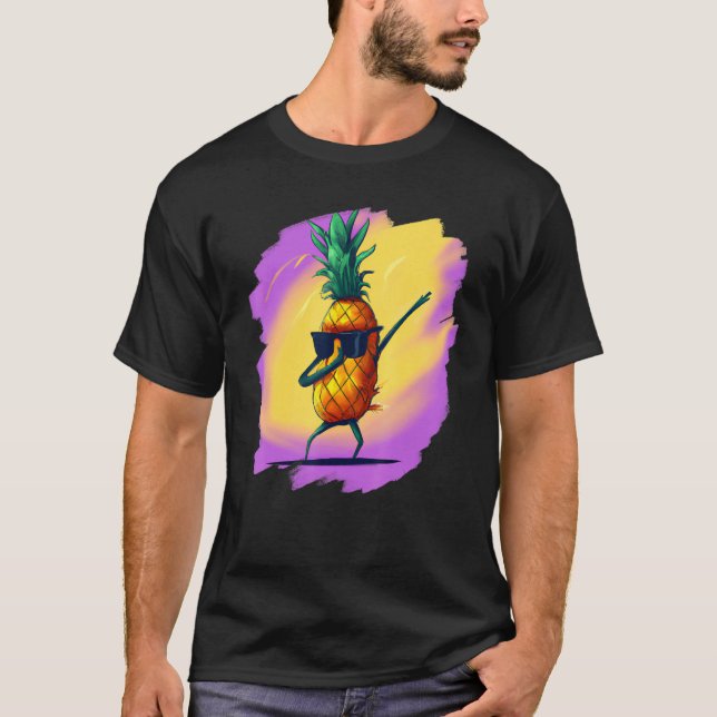 Camiseta Dabbing Pineapple Aloha Sunglasses Beach Dance Haw (Anverso)