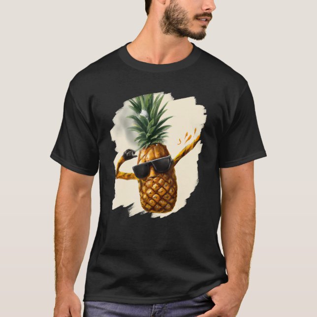 Camiseta Dabbing Pineapple Aloha Sunglasses Beach Dance Haw (Anverso)