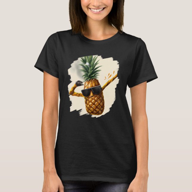 Camiseta Dabbing Pineapple Aloha Sunglasses Beach Dance Haw (Anverso)