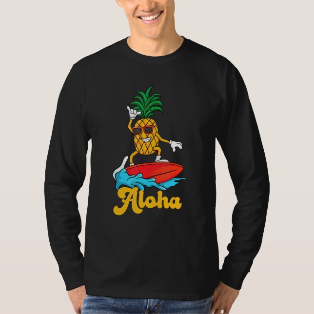 Camiseta Dabbing Pineapple Con Gafas De Sol Surfing Verano (Anverso)
