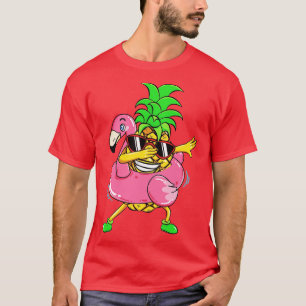 Camiseta Dabbing Pineapple Flamingo Float Aloha Bews Haw