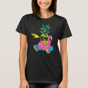Camiseta Dabbing Pineapple Flamingo Float Aloha Bews Haw