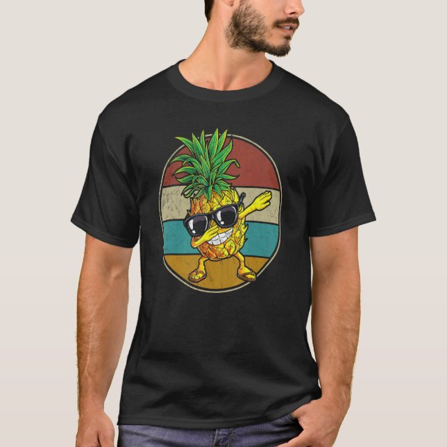 Camiseta Dabbing Pineapple Gafas de sol Aloha Bebidas Hawai (Anverso)